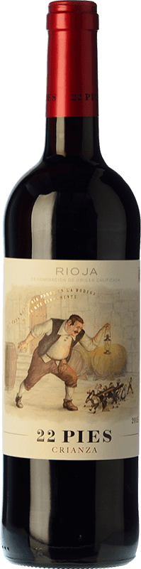 9,95 € Бесплатная доставка | Красное вино Locos por el Vino 22 Pies старения D.O.Ca. Rioja Ла-Риоха Испания Tempranillo бутылка 75 cl