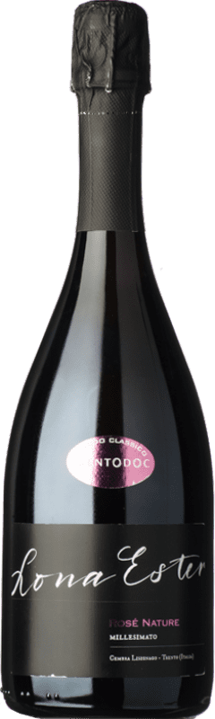 37,95 € Envío gratis | Espumoso rosado Lona Ester Rosé Brut Nature D.O.C. Trento Trentino-Alto Adige Italia Pinot Negro, Chardonnay Botella 75 cl