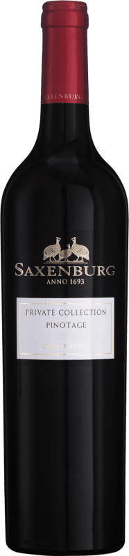 24,95 € 免费送货 | 红酒 Saxenburg Private Collection I.G. Stellenbosch Coastal Region 南非 Pinotage 瓶子 75 cl