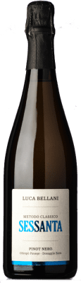 25,95 € Бесплатная доставка | Белое игристое вино Luca Bellani Sessanta Zéro Dosage — Brut Nature — Зеро Дозаж Классический D.O.C. Oltrepò Pavese Ломбардии Италия Pinot Noir — Пино Нуар 75 cl
