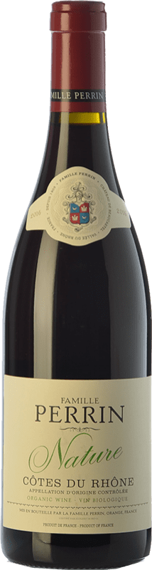 10,95 € Бесплатная доставка | Красное вино Famille Perrin Nature Дуб A.O.C. Côtes du Rhône Рона Франция Syrah — Сира, Garnacha — Гренаш Organic — Органический Бутылка 75 cl