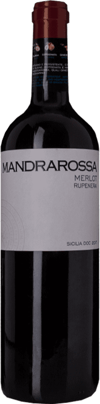 12,95 € Spedizione Gratuita | Vino rosso Mandrarossa Rupenera D.O.C. Sicilia Sicilia Italia Merlot Bottiglia 75 cl