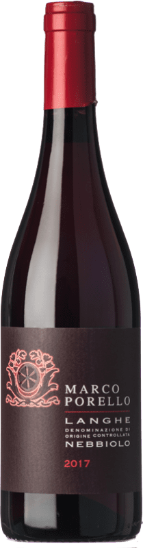 16,95 € Spedizione Gratuita | Vino rosso Marco Porello D.O.C. Langhe Piemonte Italia Nebbiolo Bottiglia 75 cl