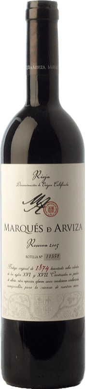 13,95 € Kostenloser Versand | Rotwein Marqués de Arviza Reserve — Gereift D.O.Ca. Rioja La Rioja Spanien Tempranillo, Garnacha — Grenache Flasche 75 cl
