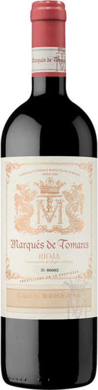 34,95 € 免费送货 | 红葡萄酒 Marqués de Tomares 特级珍藏 D.O.Ca. Rioja 拉里奥哈 西班牙 Tempranillo — 丹魄, Graciano — 格拉西亚诺, Viura — 维乌拉 75 cl