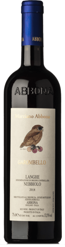 18,95 € Spedizione Gratuita | Vino rosso Abbona Garombello D.O.C. Langhe Piemonte Italia Nebbiolo Bottiglia 75 cl