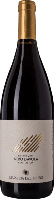 27,95 € Free Shipping | Red wine Masseria del Feudo Riserva Reserva D.O.C. Sicilia Sicily Italy Nero d'Avola Bottle 75 cl
