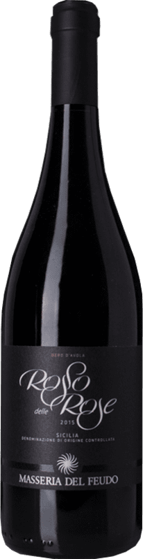 14,95 € Бесплатная доставка | Красное вино Masseria del Feudo Rosso delle Rose D.O.C. Sicilia Сицилия Италия Nero d'Avola бутылка 75 cl