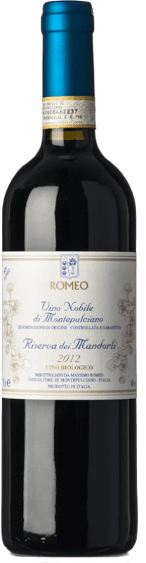 36,95 € Бесплатная доставка | Красное вино Massimo Romeo Riserva dei Mandorli Резерв D.O.C.G. Vino Nobile di Montepulciano Тоскана Италия Prugnolo Gentile бутылка 75 cl