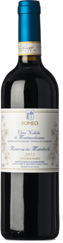 38,95 € Kostenloser Versand | Rotwein Massimo Romeo Mandorli Reserve — Gereift D.O.C.G. Vino Nobile di Montepulciano Toskana Italien Prugnolo Gentile Eco — Biologisch Flasche 75 cl