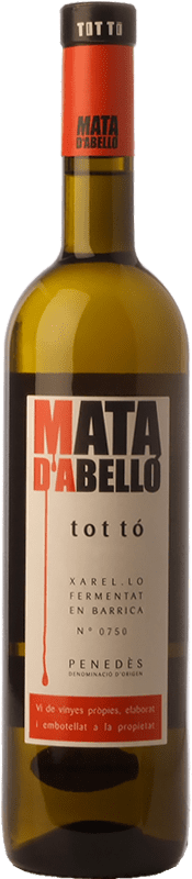9,95 € Spedizione Gratuita | Vino Bianco Mata d'Abelló Tottó Crianza — Invecchiato in Botte D.O. Penedès Catalogna Spagna Xarel·lo, Moscatel — Moscato 75 cl