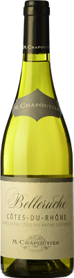 16,95 € Free Shipping | White wine Michel Chapoutier Belleruche Blanc Aged A.O.C. Côtes du Rhône Rhône France Grenache White, Roussanne, Viognier, Bourboulenc, Clairette Blanche Bottle 75 cl