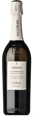 15,95 € Free Shipping | White Sparkling Wine Merotto Extradry Colbelo Extra Dry D.O.C.G. Prosecco di Conegliano-Valdobbiadene Veneto Italy Glera Bottle 75 cl