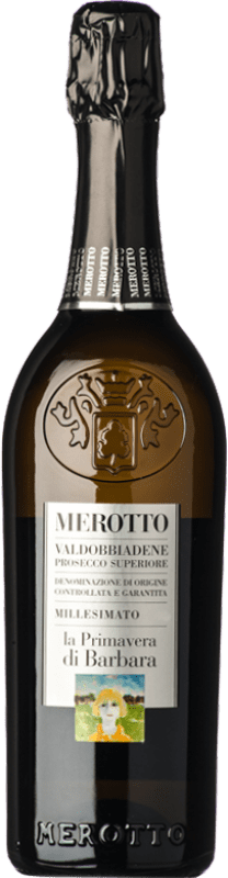 18,95 € Free Shipping | White sparkling Merotto La Primavera di Barbara Dry Dry D.O.C.G. Prosecco di Conegliano-Valdobbiadene Veneto Italy Glera Bottle 75 cl