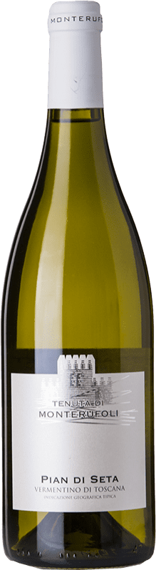 19,95 € Envio grátis | Vinho branco Monterufoli Pian di Seta I.G.T. Toscana Tuscany Itália Vermentino Garrafa 75 cl