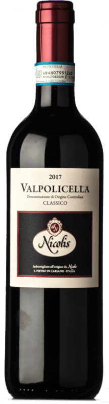 14,95 € 免费送货 | 红葡萄酒 Nicolis 经典 D.O.C. Valpolicella 威尼托 意大利 Corvina — 科维纳, Rondinella — 隆迪内拉, Molinara — 莫利纳拉 75 cl