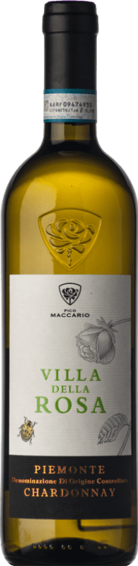 8,95 € Free Shipping | White wine Pico Maccario Villa della Rosa D.O.C. Piedmont Piemonte Italy Chardonnay Bottle 75 cl