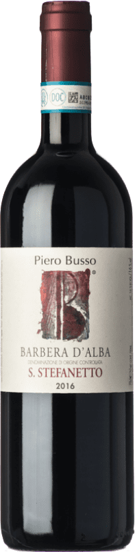 28,95 € Free Shipping | Red wine Piero Busso San Stefanetto D.O.C. Barbera d'Alba Piemonte Italy Barbera Bottle 75 cl