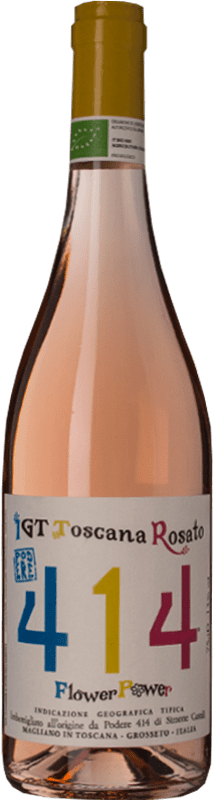 12,95 € Free Shipping | Rosé wine 414 Flower Power Rosato I.G.T. Toscana Tuscany Italy Sangiovese Bottle 75 cl