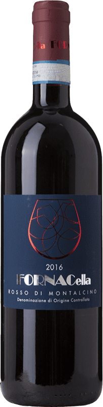 19,95 € Envío gratis | Vino tinto Fornacella D.O.C. Rosso di Montalcino Toscana Italia Sangiovese Ecológico Botella 75 cl