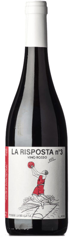 12,95 € Spedizione Gratuita | Vino rosso La Brigata La Risposta Nº 3 Rosso D.O.C. Abruzzo Abruzzo Italia Bacca Rossa Bottiglia 75 cl
