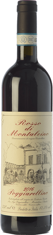 22,95 € Envío gratis | Vino tinto Poggiarellino D.O.C. Rosso di Montalcino Toscana Italia Sangiovese Botella 75 cl