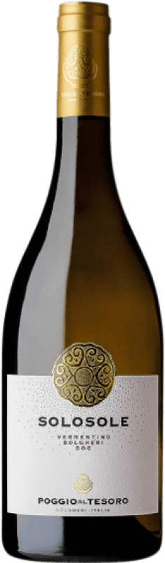 16,95 € Spedizione Gratuita | Vino bianco Poggio al Tesoro Solosole D.O.C. Bolgheri Toscana Italia Vermentino Bottiglia 75 cl