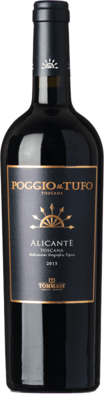 14,95 € Kostenloser Versand | Rotwein Poggio al Tufo Tommasi Alicante I.G.T. Toscana Toskana Italien Grenache Tintorera Flasche 75 cl
