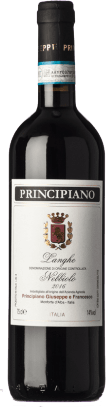 16,95 € 免费送货 | 红酒 Principiano D.O.C. Langhe 皮埃蒙特 意大利 Nebbiolo 瓶子 75 cl