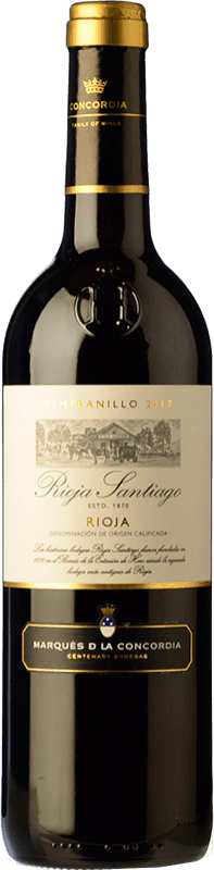 5,95 € 免费送货 | 红酒 Rioja Santiago 年轻的 D.O.Ca. Rioja 拉里奥哈 西班牙 Tempranillo 瓶子 75 cl