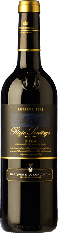 9,95 € Kostenloser Versand | Rotwein Marqués de La Concordia Rioja Santiago Reserve D.O.Ca. Rioja La Rioja Spanien Tempranillo Flasche 75 cl