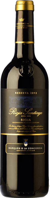 9,95 € Kostenloser Versand | Rotwein Marqués de La Concordia Rioja Santiago Reserve — Gereift D.O.Ca. Rioja La Rioja Spanien Tempranillo Flasche 75 cl