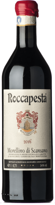 19,95 € Spedizione Gratuita | Vino rosso Roccapesta D.O.C.G. Morellino di Scansano Toscana Italia Sangiovese, Bacca Rossa, Ciliegiolo Bottiglia 75 cl