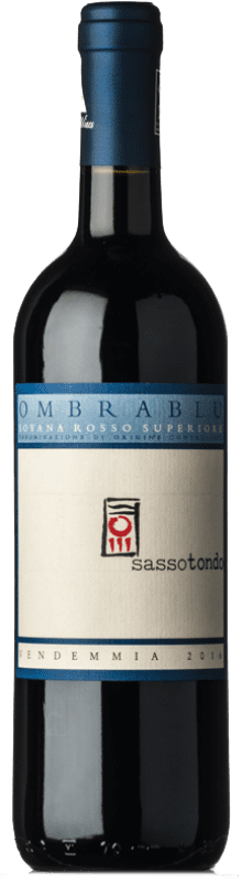 16,95 € Бесплатная доставка | Красное вино Sassotondo Rosso Ombra Blu Superiore D.O.C. Sovana Тоскана Италия Merlot, Sangiovese, Teroldego, Ciliegiolo бутылка 75 cl