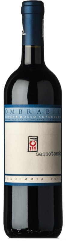 17,95 € Envío gratis | Vino tinto Sassotondo Rosso Ombra Blu Superiore D.O.C. Sovana Toscana Italia Merlot, Sangiovese, Teroldego, Ciliegiolo Botella 75 cl
