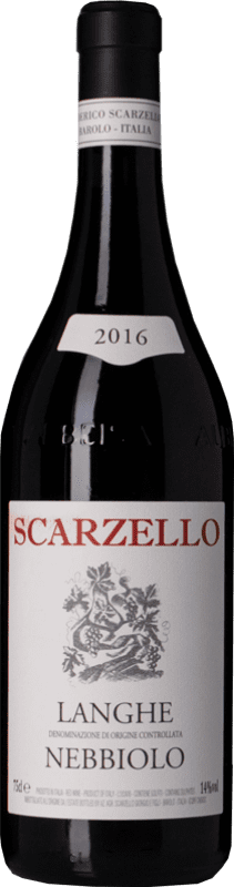 19,95 € Kostenloser Versand | Rotwein Scarzello D.O.C. Langhe Piemont Italien Nebbiolo Flasche 75 cl