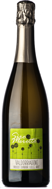 16,95 € Spedizione Gratuita | Spumante bianco Siro Merotto Brut D.O.C.G. Prosecco di Conegliano-Valdobbiadene Veneto Italia Glera Bottiglia 75 cl