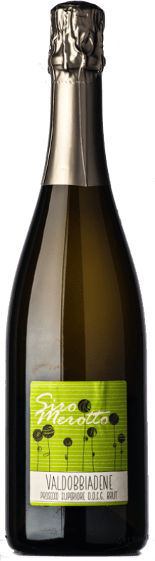 15,95 € Spedizione Gratuita | Spumante bianco Siro Merotto Brut D.O.C.G. Prosecco di Conegliano-Valdobbiadene Veneto Italia Glera Bottiglia 75 cl