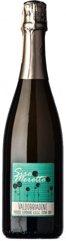 14,95 € 送料無料 | 白スパークリングワイン Siro Merotto Extradry 余分な乾燥 D.O.C.G. Prosecco di Conegliano-Valdobbiadene ベネト イタリア Glera ボトル 75 cl