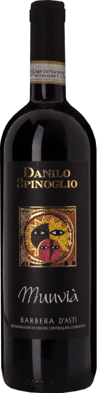 7,95 € Spedizione Gratuita | Vino rosso Spinoglio Munvià D.O.C. Barbera d'Asti Piemonte Italia Barbera Bottiglia 75 cl