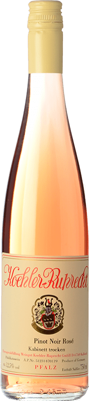 14,95 € 免费送货 | 玫瑰酒 Koehler Ruprecht Rosé 干 Q.b.A. Pfälz 普法尔茨 德国 Pinot Black 瓶子 75 cl