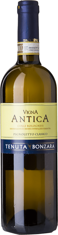 12,95 € Envio grátis | Vinho Branco Bonzara Vigna Antica Clássico D.O.C. Colli Bolognesi Pignoletto Emília-Romanha Itália Pignolo 75 cl