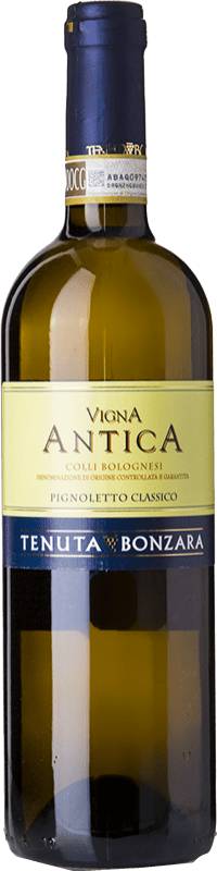 12,95 € Free Shipping | White wine Bonzara Vigna Antica D.O.C. Colli Bolognesi Classico Pignoletto Emilia-Romagna Italy Pignolo Bottle 75 cl