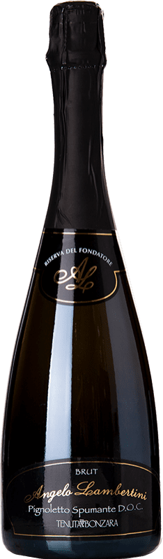 12,95 € Envio grátis | Espumante branco Bonzara Angelo Lambertini Brut I.G.T. Emilia Romagna Emília-Romanha Itália Pignolo Garrafa 75 cl