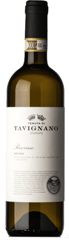 10,95 € Envío gratis | Vino blanco Tavignano D.O.C. Offida Marche Italia Pecorino Botella 75 cl