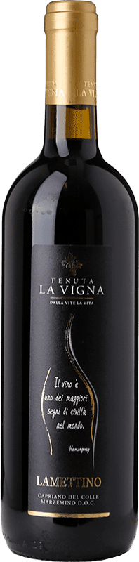 9,95 € Kostenloser Versand | Rotwein La Vigna Lamettino D.O.C. Capriano del Colle Lombardei Italien Marzemino Flasche 75 cl