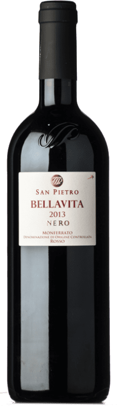 24,95 € Spedizione Gratuita | Vino rosso San Pietro Nero Bellavita D.O.C. Monferrato Piemonte Italia Cabernet Sauvignon, Barbera, Albarossa Biologico Bottiglia 75 cl
