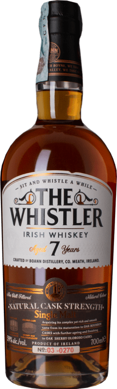 82,95 € Envio grátis | Whisky Single Malt The Whistler Irish Whiskey Cask Strenght Irlanda 7 Anos Garrafa 70 cl