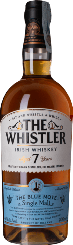 55,95 € 免费送货 | 威士忌单一麦芽威士忌 The Whistler Irish Whiskey Blue Note 爱尔兰 7 岁 瓶子 70 cl