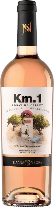 17,95 € Kostenloser Versand | Rosé-Wein Tianna Negre Ses Nines Km. 1 Rosat I.G.P. Vi de la Terra de Mallorca Mallorca Spanien Callet Flasche 75 cl